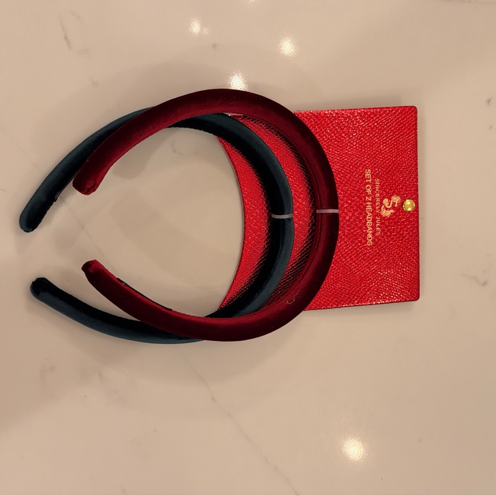 Sincerely Jules Velvet Headbands Set of 2 | Holiday | New With Tags